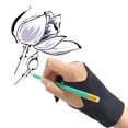 thumbnail image 4 of Artist gloves, for graphic drawing Tablet computer drawing gloves Sweat proof sketch painting gloves, for artistic creation Antifouling gloves 1 piece 2 fingers S, 4 of 9