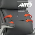 thumbnail image 6 of Shaquille O'Neal Cenzo Big and Tall Office Chair with Flip-Up Arms, 400 lb Capacity, Gray, 6 of 12