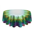 thumbnail image 5 of Colorful Radial Tie Dye Pattern Round Tablecloth 60"x60",Wrinkle Wipeable Table Cloth for Kitchen Dining Room Picnic Patio Party, 5 of 6