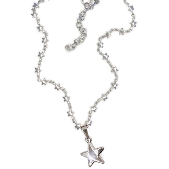 Milue Punk Vintage Necklace Y2k Star Pendent Statement Choker Necklace for Women