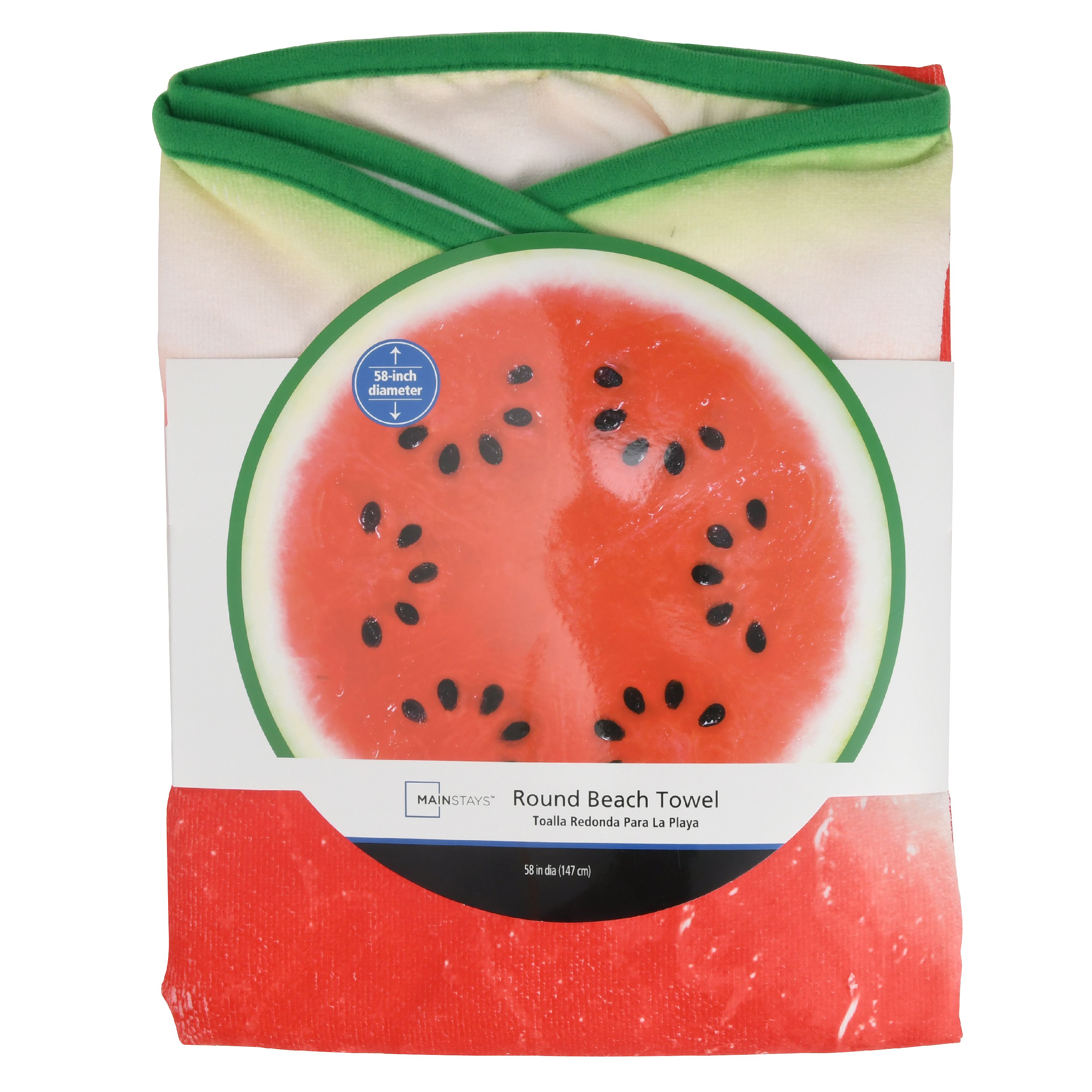 Mainstays Round Watermelon Beach Towel, 1 Each Walmart Inventory