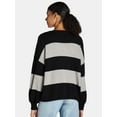 thumbnail image 2 of Dreamers By Debut Women's Striped Sweater with Blouson Sleeves, Midweight, Sizes XS-XL, 2 of 5