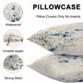 thumbnail image 5 of Blue Flowers Rustic Throw Pillow Covers 20x20 Inch Set of 2, Spring Vintage Botanical Floral Beige Waterproof Outdoor Pillow Covers, Decorative Cushion Pillowcases for Couch, Sofa, Bed, Garden, Patio, 5 of 9