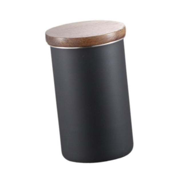 Recipiente de almacenamiento de alimentos frasco de almacenamiento de cocina de acero inoxidable, frasco sazonante sellado recipiente para de negro l