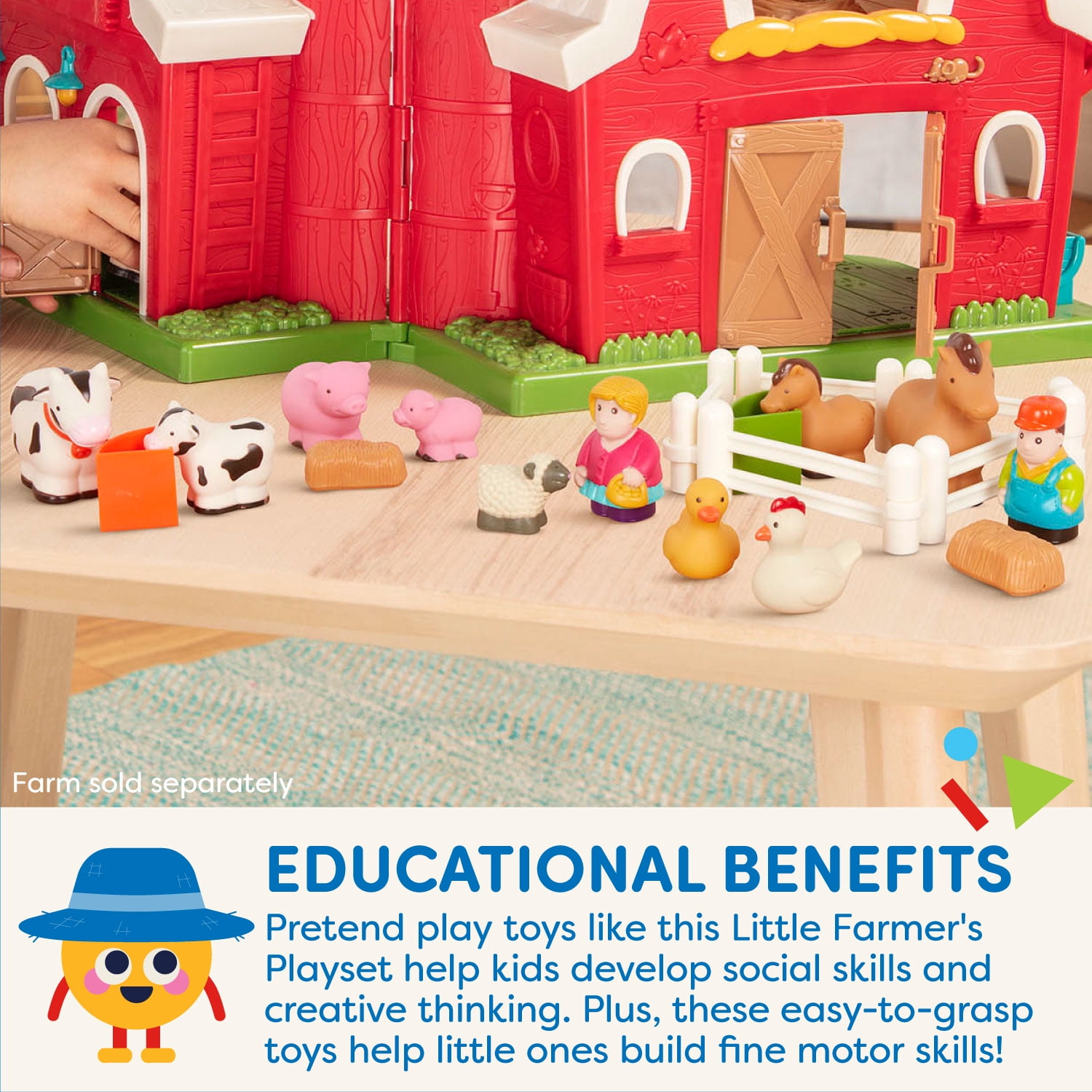 Battat Little Farmer’s Playset Farm Set with 25 Pieces, Toddler and Preschool Toys