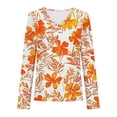 thumbnail image 5 of Ailaofu Long Sleeve Shirts for Women Fall Fashion Basic Trendy V-neck Floral Printed Casual Tops, 5 of 5