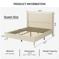 thumbnail image 3 of Full/Queen/King Size Bed Frame, Upholstered Platform Corduroy Bed Frame with Vertical Channel Tufted Wingback Headboard, Strong Wooden Slats, No Box Spring Needed, Easy Assembly, 3 of 9