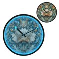 thumbnail image 2 of Indoor 12' Voice-Activated Luminous Decoration Wall Clock With LED Night Light Teal Blue and Beige, 2 of 8