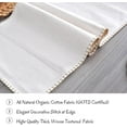 thumbnail image 2 of Dining Table Runner With Decorative Stitch at Edge Organic Cotton Short Dresser Scarf Dining Table Washable Cloth Small Buffet Table Runner Furniture Top Cover 14"x48" Beige, 2 of 8