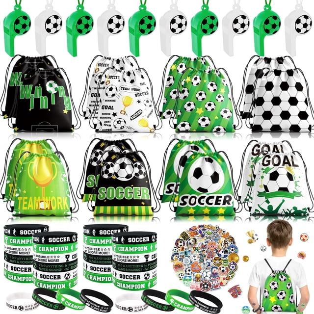 Pulsera Party Favors Miucat Soccer, 98 unidades, bolsas con cordón
