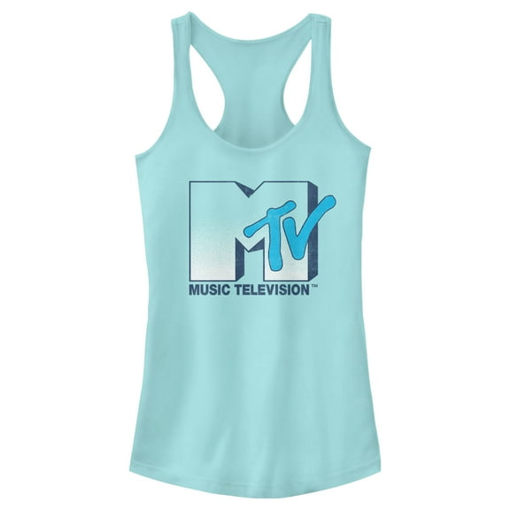 Junior's MTV Faded Logo  Racerback Tank Top Cancun Large