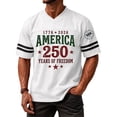 thumbnail image 2 of Zimjoy 250 Years of Freedom Men's Patriotic Cotton V Neck Jersey T-Shirt 1776-2026 America Striped Short Sleeve Tee for 4th of July Casual Sports White L, 2 of 5