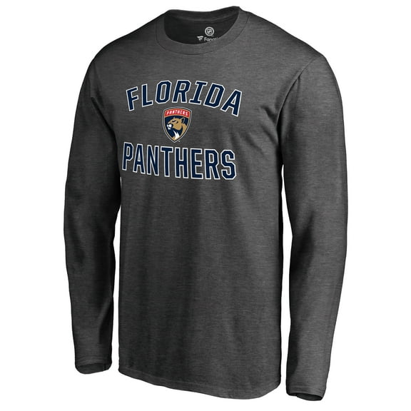 Men's Heathered Gray Florida Panthers Victory Arch Long Sleeve T-Shirt