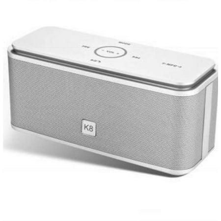 Portable Wireless Bluetooth Music Player Speakers. Rechargeable Stereo System. Indoors/Outdoors Limited-Edition Model K8-Silver