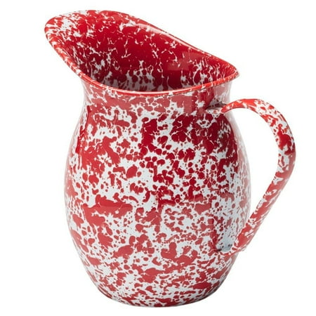 Red Enamelware - Enamelware Coffee Mug - Solid White with Red Rim Solid White with Red Trim