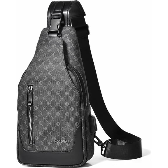 FSD.WG Men's Sling Backpack Multi-Functional Crossbody Bag Travel Hiking Bag Waterproof Design Simple Classic Style for Daily Commute