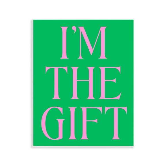 Stupell Industries Funny I'm The Gift Holiday Painting Unframed Art Print Wall Art, 11 x 14