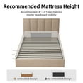 thumbnail image 6 of Upholstered Platform Bed with Underneath Storage, Full Size Platform Bed Frame with Lift up Storage and Tufted Headboard, Full Metal Bed Frame for Boys Girls, No Box Spring Needed, Beige, 6 of 8