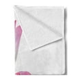 thumbnail image 2 of Pink and White Soft Flannel Fleece Throw Blanket, Lotus Flower in Freshwater Aquatic Nature Relaxation and Spa Theme, Cozy Plush for Indoor and Outdoor Use, 50" x 60", Pink White Green, by Ambesonne, 2 of 5