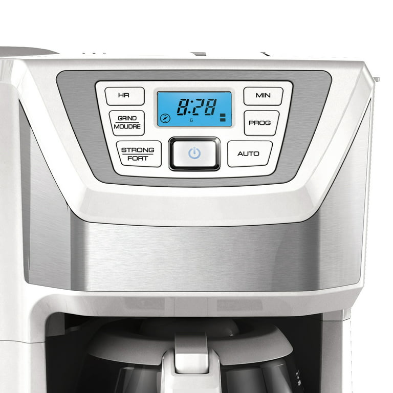 BLACK+DECKER Mill & Brew 12-Cup* Programmable Coffeemaker with Built-In  Grinder, White, CM5000WD 