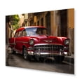 thumbnail image 2 of Designart "Red Vintage Car in Havana" Transportation Metal Wall Art, 2 of 5