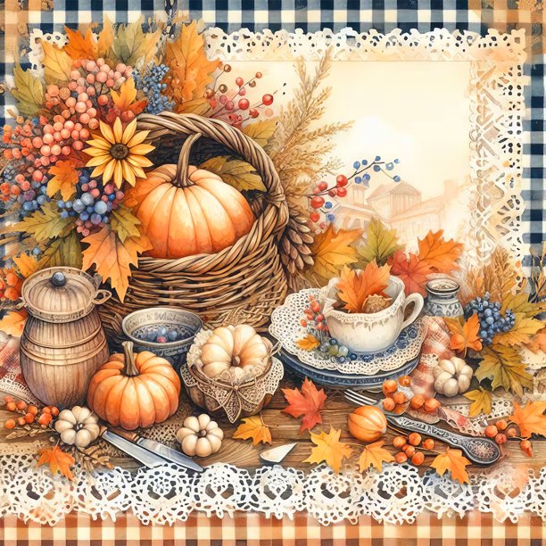 5D DIY Con Taladro Calabaza Otoño Artística para El 40x40cm