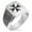 Silver, variant on Stainless Steel Maltese Cross Needle Stripe Pattern Biker Style Polished Ring