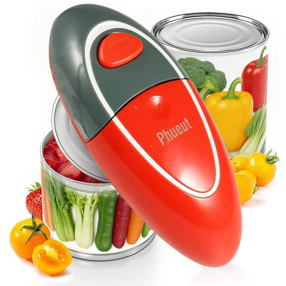 Phueut Electric Can Opener - One-Touch Smooth-Edge Cutting, Effortless Automatic Operation for Kitchen & Pantry