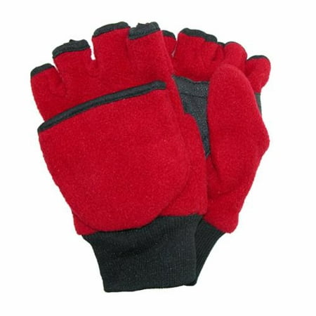 CTM® Kids' and Teens' Fleece Convertible Fingerless Winter Mitten / Gloves
