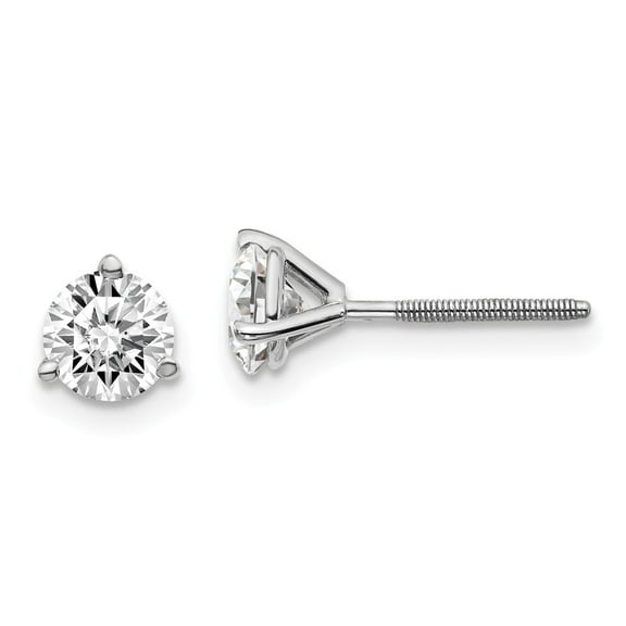 14K White Gold Earring Stud Women'S Diamond Lab Grown