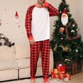 thumbnail image 2 of Zwiiyzr Matching Family Christmas Pajamas for Men Plaid Printed Round Neck Long Sleeve Top and Bottom Loungewear Jammies Sleepwear Wear Daddy White, 2 of 7