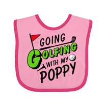 Inktastic Going Golfing with My Poppy- Kids Golf Boys or Girls Baby Bib
