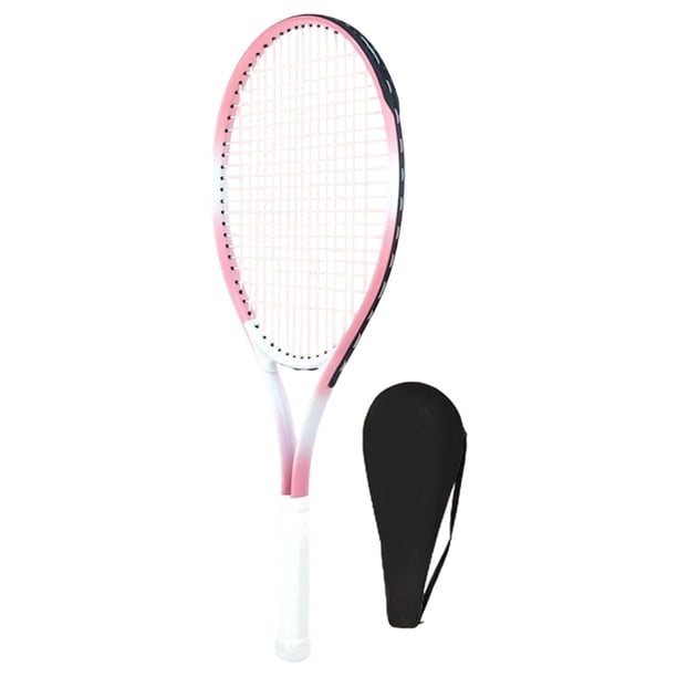 Raqueta de Tenis de Aleación Preencordada Portátil con Empuñadura Cómoda Ideal para Práctica Deportiva Y Competición Adecuada para Adultos Y Principia Rosa