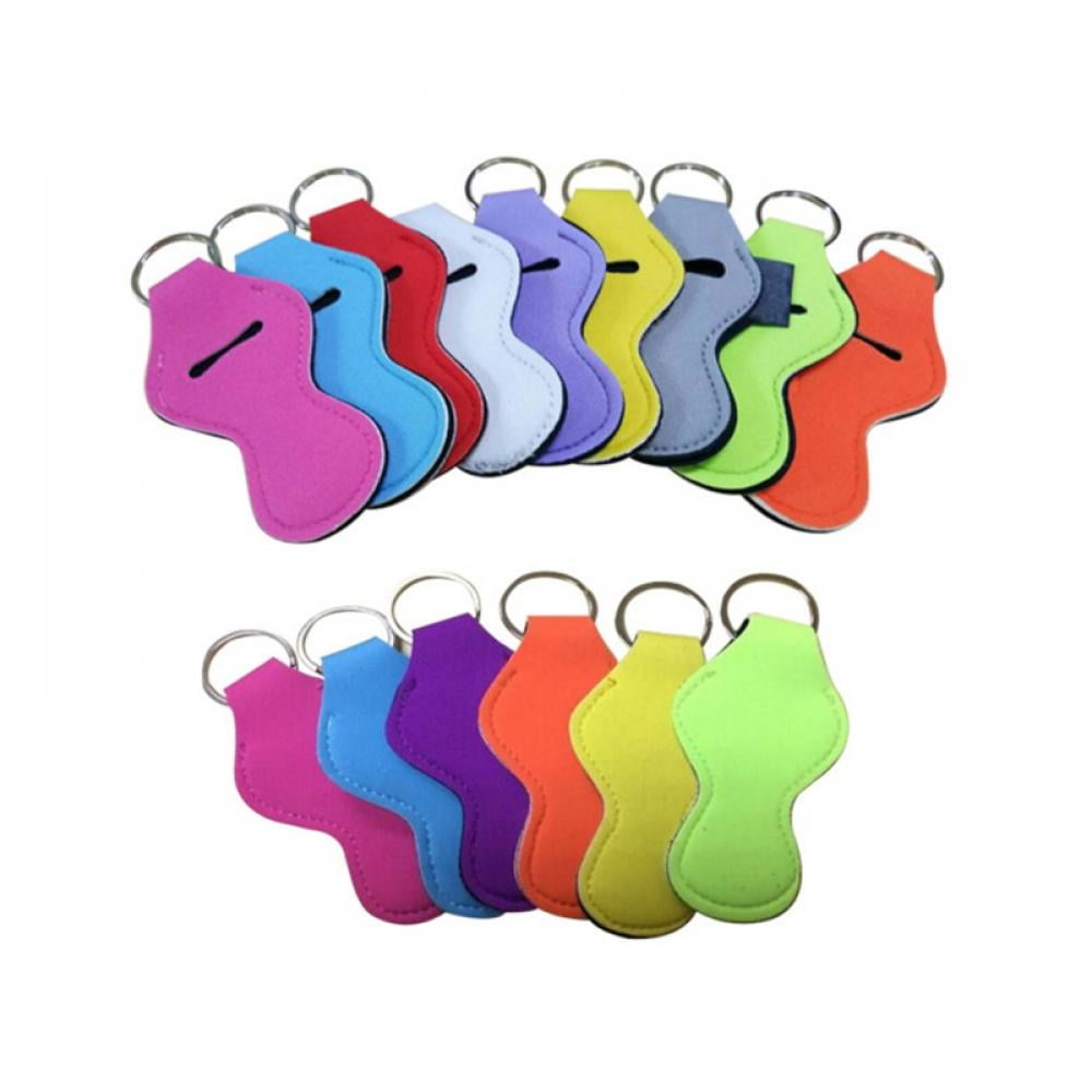 Neoprene Chapstick Holder Keychain to Match Neck and Wrist Lanyard 3 Pack Colorful Chapstick Holder Lanyard Keychain 