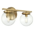 thumbnail image 4 of Trade Winds Linda 2-Light Bathroom Vanity Light in Natural Brass, 4 of 5