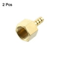 thumbnail image 3 of Uxcell 2 Pack Brass Hose Barb Fitting, 5/16" Bard x 1/2" NPT Female Hose Connector, 3 of 6