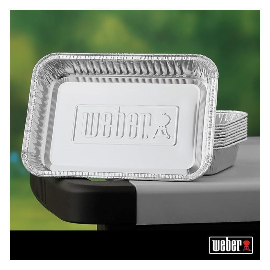 Weber Drip Pans In Alluminio - Confezione Da 10, Formato Grande 33 X 22,9 Cm, Per Cottura Indiretta E Griglia - Foto 5