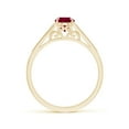 thumbnail image 2 of ANGARA Natural Aeon Vintage Inspired 1 ct Ruby Engagement Ring with Milgrain in 14K Yellow Gold for Women (Size-7x5mm) | July Birthstone, Anniversary, Jewelry Gift for Women | Natural Ruby Ring, 2 of 11