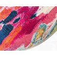 thumbnail image 4 of Unique Loom Estrella Collection Light Colors, Abstract, Modern, Vibrant Area Rug, 6 0 x 6 0 Round, Pink/Ivory, 4 of 5