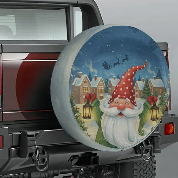 Lotusprinthandmade Merry Christmas Spare Tire Cover Without Backup Camera Hole 6 Sizes (27 in.), christmas themed tire cover, christmas gift tire cover