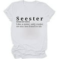 thumbnail image 4 of Women's Fashion Casual Top Seester Short Sleeved Pullover Round Neck Top, 4 of 4
