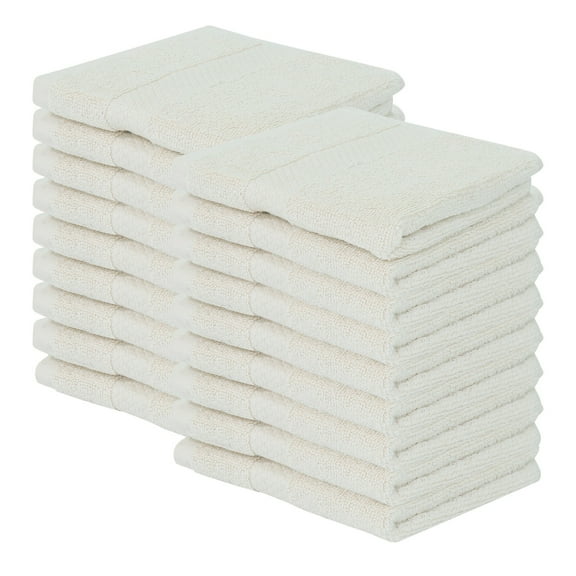 Better Trends Washcloths For Body And Face, 100% Cotton, Soft, Absorbent, Zero Twist Cotton Baby Wash Cloth, Shower, Travel, Ivory Small Towel, 12"X12", 18 Pack