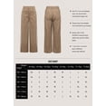 thumbnail image 7 of Women's Vintage Brown Wide Leg Pants With White Side Stripes, Button Zipper Pockets, Long Woven Fabric Trousers, Autumn Fashion Choice For Commute And Office, 7 of 7