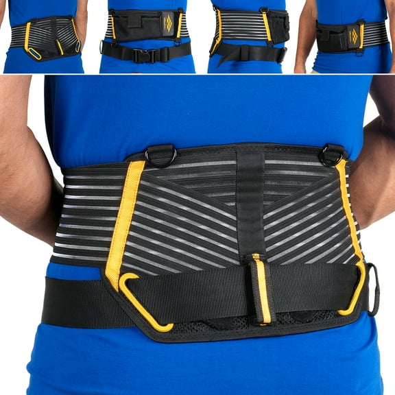 Tool Belt and Back Brace Support for Lifting Tradesman Pro 2" Tool Belt for Men D Rings for Suspenders and Pockets