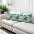 thumbnail image 2 of St. Patrick's Day Body Pillow Covers 20"x60", Spring Coin Green Clovers Blue Lattice Soft Brushed Microfiber Breathable Throw Pillow Covers, Decorative Pillowcase with Zipper for Couch Sofa Bedroom, 2 of 9