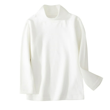 

Jgppe Boys Girls Long Sleeve Tops Warm Turtleneck Comfy Soft Tee Tops Winter Fall Bottom Clothes 2-12Years