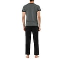 thumbnail image 3 of INSPIRE CHIC Men's Sleepwear Set V-Neck Short Sleeve and Bottoms Lounge Pajama Set Suit L Black, 3 of 4