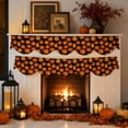 thumbnail image 2 of 2 Pcs Halloween Fireplace Mantle Scarf,Halloween Fireplace Decor,Pumpkin Pattern Irregular Edge for Home Fireplace Mantel Living Room, 2 of 7