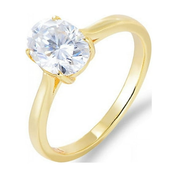 1Ct Diamond Rings for Women - Oval Cut 14k Gold Plated 925 Sterling Silver Rings - Engagement Rings & Wedding Rings for Women
