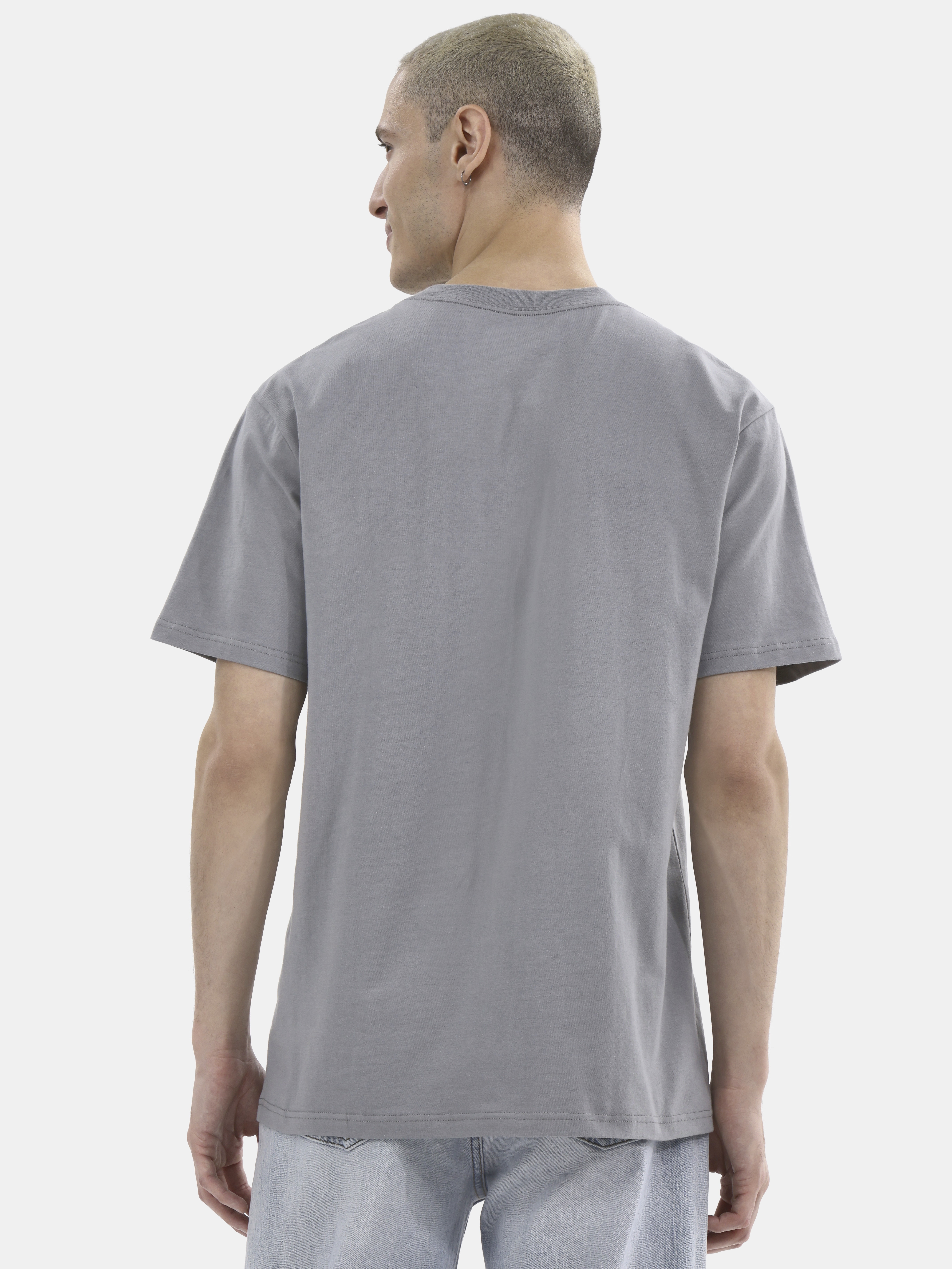 No Boundaries Flat Grey Basic Crewneck Undershirts with Short Sleeves, 2-Pack, Men's